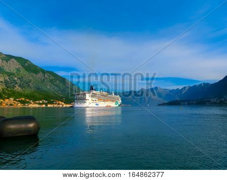 Kotor, Montenegro - May 07, 2014: The Cruise Liner Norwegian Jade By Ncl Docked At The Port