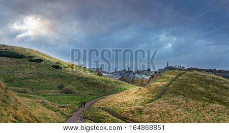 Arthur's seat, an extinct volcano overlooking Edinburgh