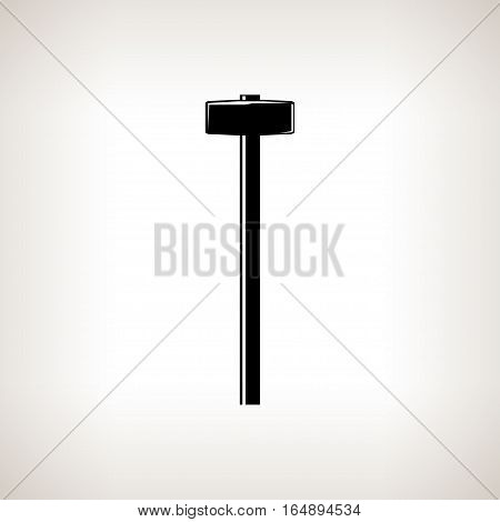 Silhouette sledgehammer or hammer, claw hammer on a light background, black and white illustration