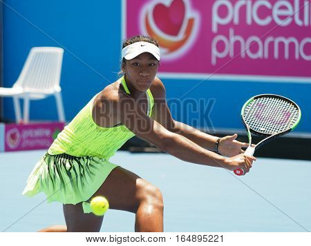 Melbourne Australia - January 10 2017: Raising Australian Tennis teenager Destanee Aiava preparing for the Australian Open at the Kooyong Classic Exhibition tournament