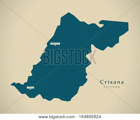 Modern Map - Crisana Romania Ro Illustration