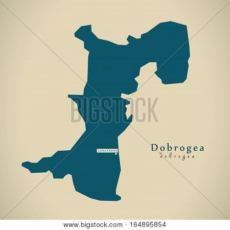 Modern Map - Dobrogea Romania Ro Illustration
