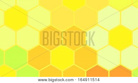 Vector illustration. Abstract background. Hexagonal flowers cell. Different colors.