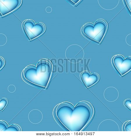 Blue Volume Hearts Pattern.