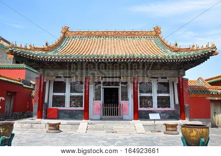 Yihe Hall in the Shenyang Imperial Palace (Mukden Palace), Shenyang, Liaoning Province, China. Shenyang Imperial Palace is UNESCO world heritage site built in 400 years ago.