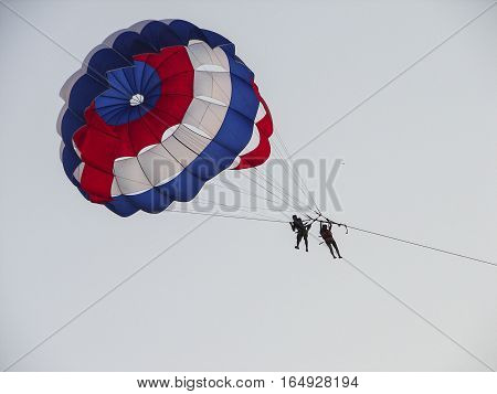 colorful canopy in the sky with people