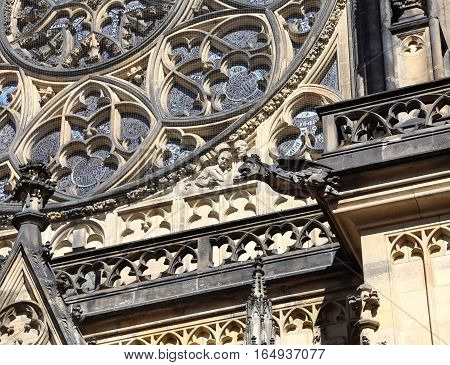 One Of Many Gargoyles In Saint Vitus Cathedral In Prague