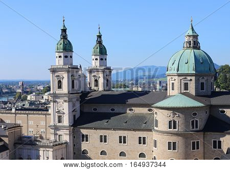 Salzburg Cathedral In Baroque Style In Austria Europe