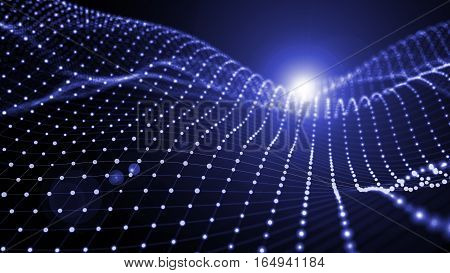 Wireframe - a skeletal three-dimensional model in which only lines and vertices are represented 3d illustration