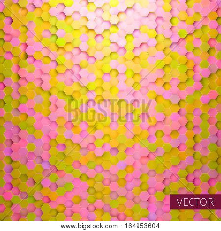 Hexagonal background. Abstract honeycomb. 3d vector illustration. Blocks structure. For web