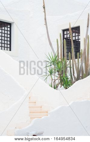 Beautiful hotel in the old style with landscaping
