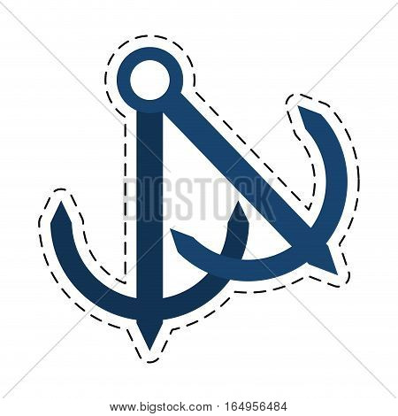 anchor nautical travel maritime cut line vector illustration eps 10