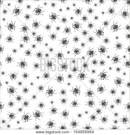 Poisonous Spider Seamless Pattern on White Background