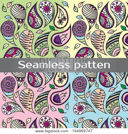 Seamless colorful vector pattern with spring flowers.Floral patten. Vector flowers pattern. Colorful floral background. Floral elements. Textile floral pattern. Spring background.