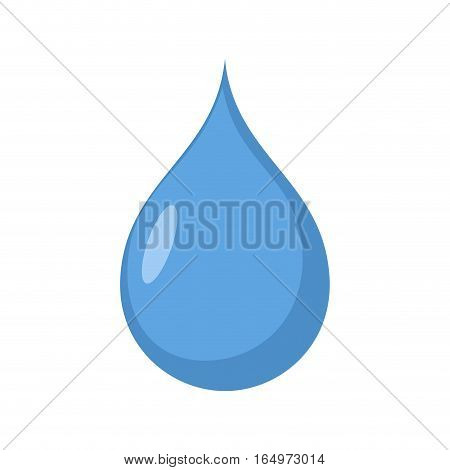 Drop Of Water Isolated. Drib Aqua Blue On White Background