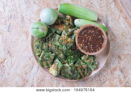 Shrimp paste sauce (nam prik kapi) Thai traditional food