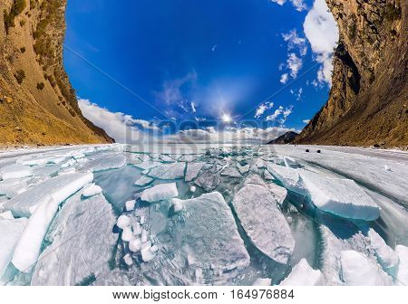 Ice Hummocks In Polar Spherical Projection Of Little Planet