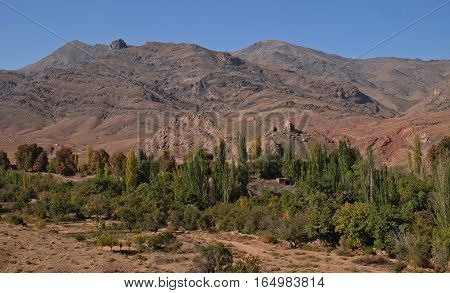 The hill opposit of abyaneh village It 's traditinal and historic village in Iran Look like desert.