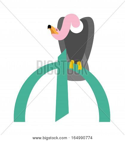 Vulture And Azerbaijani Manat Symbol Money. Inflation In Azerbaijan Business Illustration