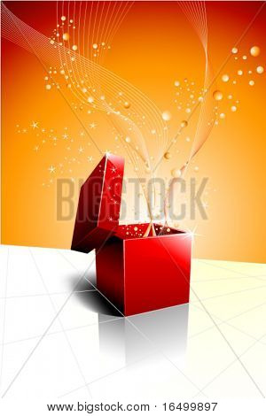 Festive Gift Box apertura - Vector Design