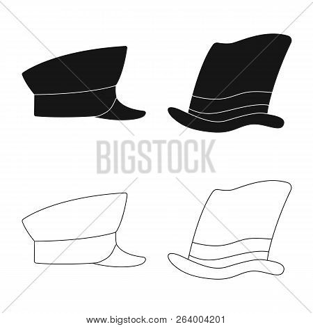 Vector Illustration Of Headgear And Cap Sign. Collection Of Headgear And Headwear Stock Vector Illus