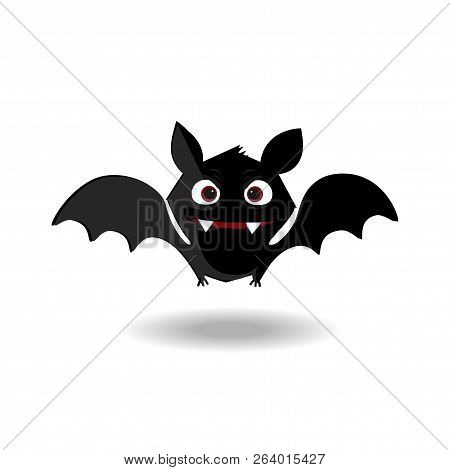 Halloween Clip Art Character Of Happy Flittermouse For Kids Party Holiday Greeting Card, Invitation 