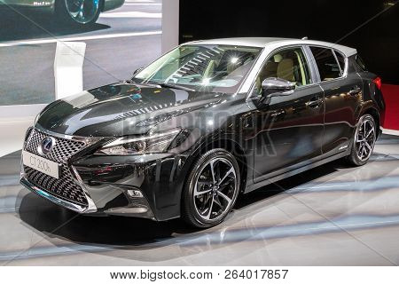 Paris - Oct 3, 2018: Lexus Ct 200h Hybrid Car Showcased At The Paris Motor Show.