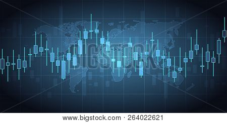 Business Candle Stick Graph Chart Of Stock Market Investment Trading On Background Design. Stock Mar