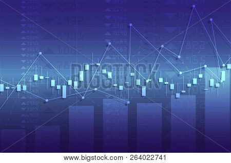 Business Candle Stick Graph Chart Of Stock Market Investment Trading On Background Design. Stock Mar