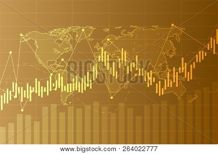 Business Candle Stick Graph Chart Of Stock Market Investment Trading On Background Design. Stock Mar