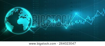 Business Candle Stick Graph Chart Of Stock Market Investment Trading On Background Design. Stock Mar