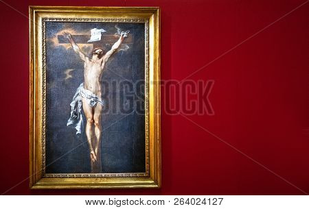 Monza, Italy - March 27, 2018: A Painting By Van Dyck In The Chapel Of The Royal Villa