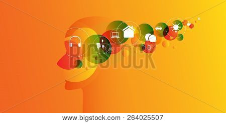Abstract Colorful Digital Technology, Machine Learning, Artificial Intelligence, Cloud Computing, Sm