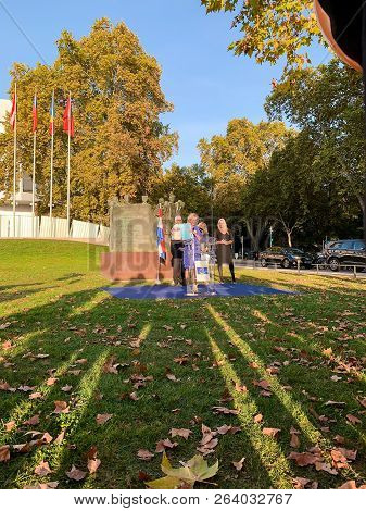 Strasbourg, France - Oct 18, 2018: Ina Hut, Director Of Comensha Netherlands Foundation At Inaugurat