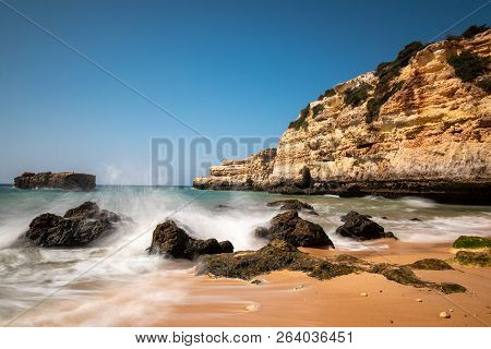 Waves At Praia De Albandeira