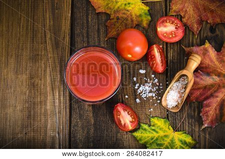 Natural Juice With Pulp From Fresh Ripe Red Tomatoes