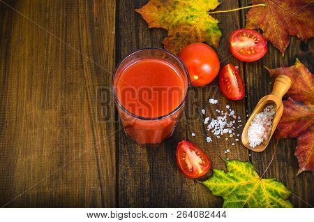 Natural Juice With Pulp From Fresh Ripe Red Tomatoes