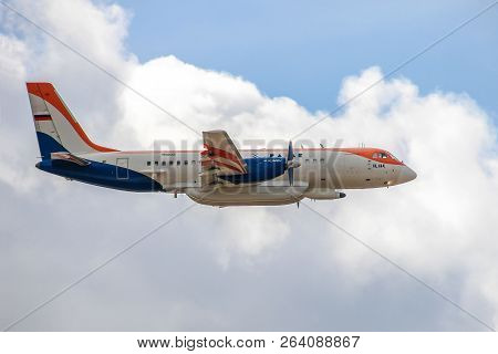Zhukovsky, Russia - August 28, 2015: Ilyushin Il-114 In Flight