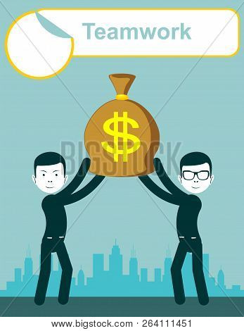 Teamwork In Business. Concept Illustration. Stock Flat Vector