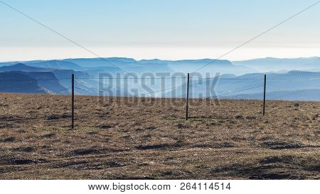 Travel To North Caucasus Region Region - Fence Of Observation Deck On Top Of Bermamyt Mountain Plate