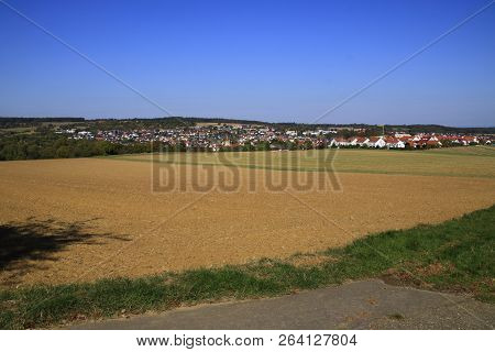 View Over The Heckengau On The Community Weissach In The District Boeblingen