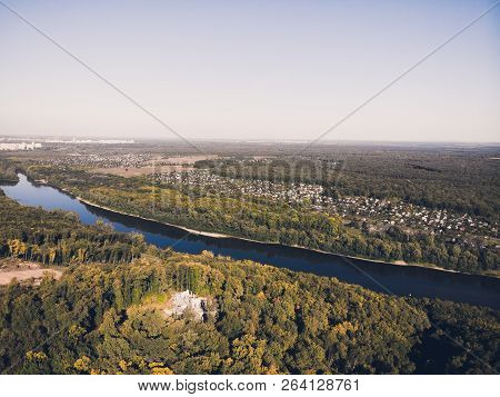 River And Green Forest. City Ufa, Russia.
