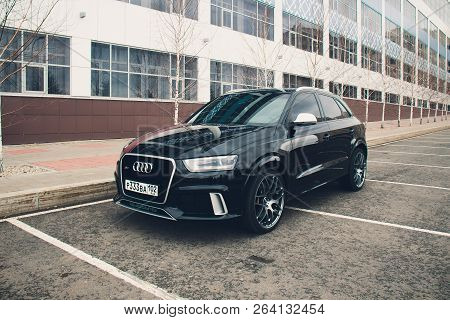 Ufa, Russia - March 4, 2018: Sportsline Audi Rs Q3 On The Street.
