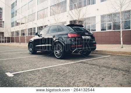 Ufa, Russia - March 4, 2018: Sportsline Audi Rs Q3 On The Street.