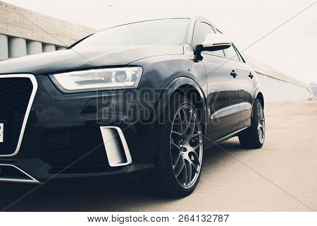 Ufa, Russia - March 4, 2018: Sportsline Audi Rs Q3 On The Street.