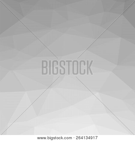 Grey Polygonal Background. Rumpled Triangular Pattern. Low Poly Texture. Abstract Mosaic Modern Desi