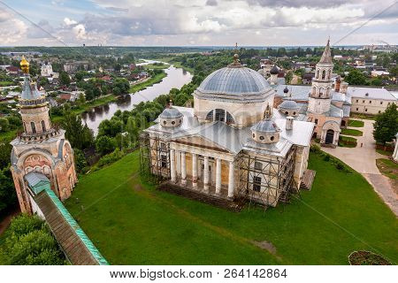 Panoramic View From The Bell Tower Of Borisoglebsky Monastery In Torzhok, Russia