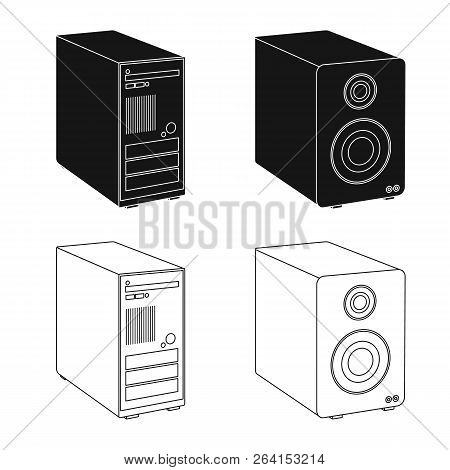 Vector Design Of Laptop And Device Logo. Set Of Laptop And Server Vector Icon For Stock.
