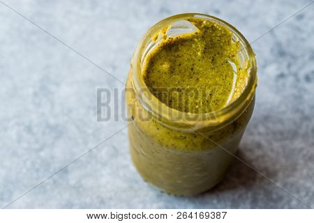Green Pistachio Paste Urbech Made With  Peanut Butter.