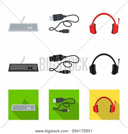 Vector Design Of Laptop And Device Logo. Set Of Laptop And Server Vector Icon For Stock.